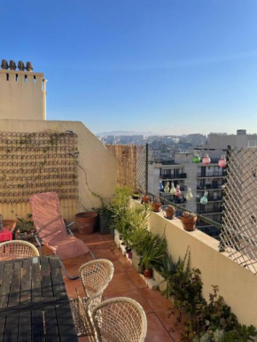 Appart 60 m2 avec terrasse 35m2 séjour sud et 2 vraies chambres gare Saint-Charles Université